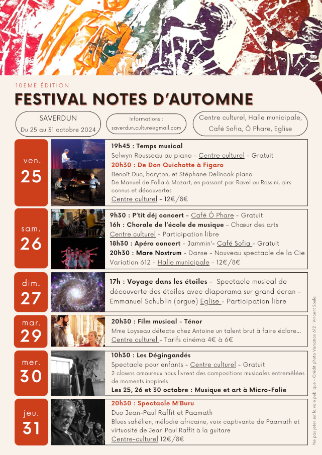 PROGRAMME DU FESTIVAL